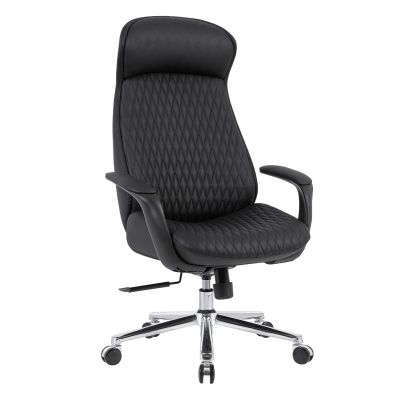 OFFICE CHAIR VELUM HM1233.01 BLACK PU--CHROMED BASE 71x69x116-122Hcm