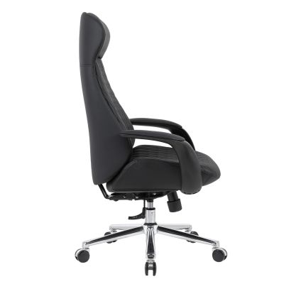 OFFICE CHAIR VELUM HM1233.01 BLACK PU--CHROMED BASE 71x69x116-122Hcm