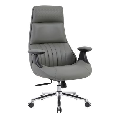 OFFICE CHAIR PULSE HM1234.10 GREY PU--CHROMED BASE 73x70x115-121(H)cm