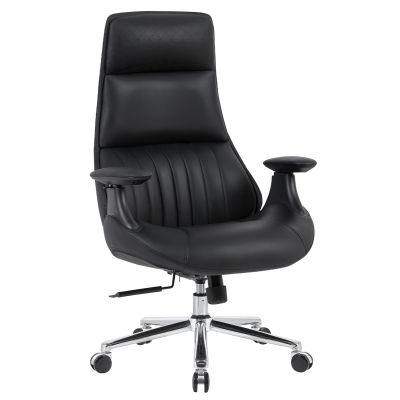 OFFICE CHAIR PULSE HM1234.01 BLACK PU--CHROMED BASE 73x70x115-121(H)cm