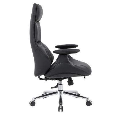 OFFICE CHAIR PULSE HM1234.01 BLACK PU--CHROMED BASE 73x70x115-121(H)cm
