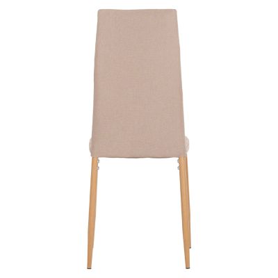 DINING CHAIR DOTER HM18405.14 BEIGE FABRIC--METAL LEGS WOOD LOOK 40x50x95Hcm