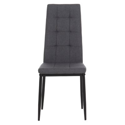 DINING CHAIR DOTER HM18405.20 GREY FABRIC--METAL LEGS BLACK 40x50x95Hcm