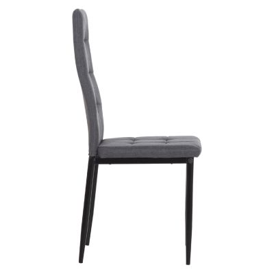 DINING CHAIR DOTER HM18405.20 GREY FABRIC--METAL LEGS BLACK 40x50x95Hcm