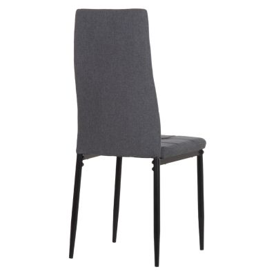DINING CHAIR DOTER HM18405.20 GREY FABRIC--METAL LEGS BLACK 40x50x95Hcm