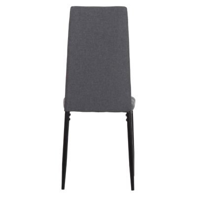 DINING CHAIR DOTER HM18405.20 GREY FABRIC--METAL LEGS BLACK 40x50x95Hcm