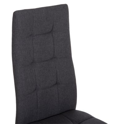 DINING CHAIR DOTER HM18405.20 GREY FABRIC--METAL LEGS BLACK 40x50x95Hcm