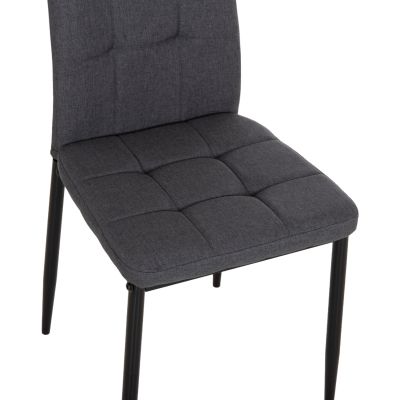 DINING CHAIR DOTER HM18405.20 GREY FABRIC--METAL LEGS BLACK 40x50x95Hcm
