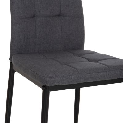 DINING CHAIR DOTER HM18405.20 GREY FABRIC--METAL LEGS BLACK 40x50x95Hcm