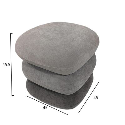 STOOL SWIVEL RUBICON HM18472.11 FABRIC 3 SHADES OF GREY 45x45x45.5Hcm.