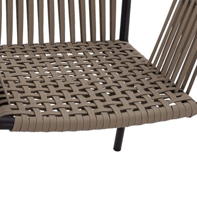 ALUMINUM CHAIR ARMCHAIR WITH WIDE ROPE CAPPUCCINO HM5784.02 56x58x85 cm.