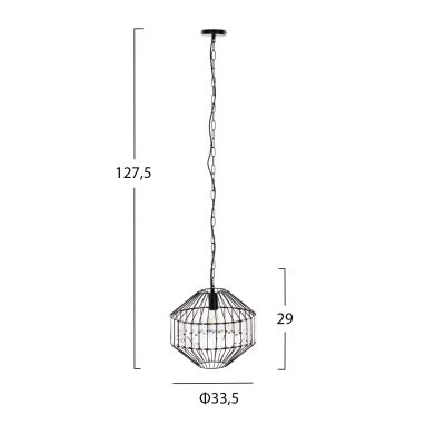 ПАНЕЛ HM4092 ЧЕРЕН МЕТАЛЕН ЦАП Φ33,5x29-127,5Hcm.