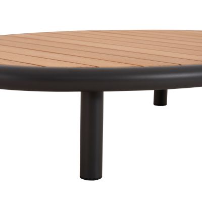LOUNGE SET 4PCS ROMAN HM6425.01 DARK GREY ALUMINUM & OLEFIN FABRIC--TEAK WOOD