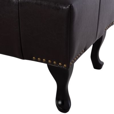  Табуретка за крака T.chesterfield Emma - PU тъмнокафява 