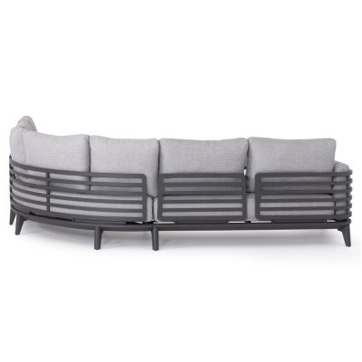 OUTDOOR LOUNGE SET 4PCS ORION CORNER HM6191.01 DARK GREY ALUMINUM & OLEFIN