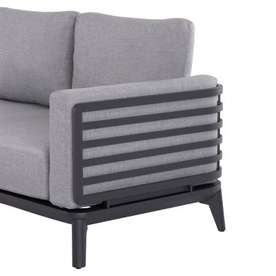OUTDOOR LOUNGE SET 4PCS ORION CORNER HM6191.01 DARK GREY ALUMINUM & OLEFIN