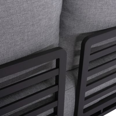 OUTDOOR LOUNGE SET 4PCS ORION CORNER HM6191.01 DARK GREY ALUMINUM & OLEFIN