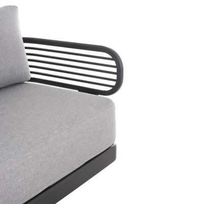 OUTDOOR LOUNGE SET 4PCS AURA HM6193.01 GREY ALUMINUM-OLEFIN FABRIC-ROCK BEAM TOP