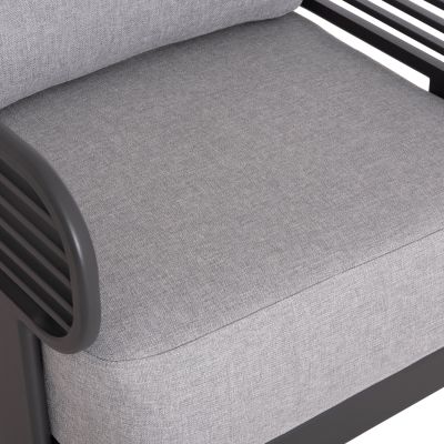OUTDOOR LOUNGE SET 4PCS AURA HM6193.01 GREY ALUMINUM-OLEFIN FABRIC-ROCK BEAM TOP
