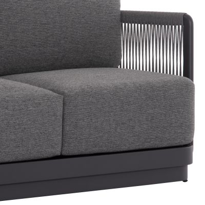 OUTDOOR LOUNGE SET 4PCS ELYSIA HM6186.01 DARK GREY ALUMINUM-ROPE-P.E.FABRIC