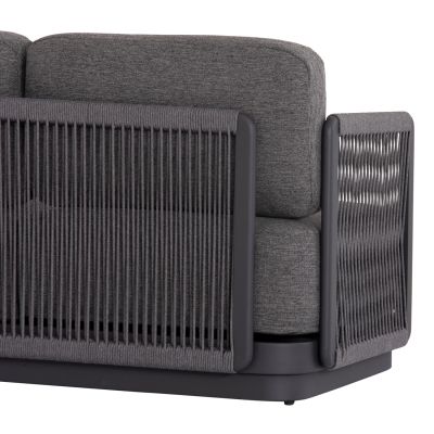 OUTDOOR LOUNGE SET 4PCS ELYSIA HM6186.01 DARK GREY ALUMINUM-ROPE-P.E.FABRIC