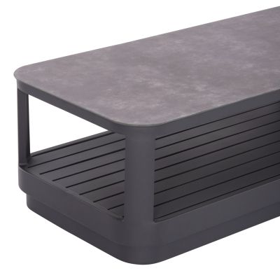 OUTDOOR LOUNGE SET 4PCS ELYSIA HM6186.01 DARK GREY ALUMINUM-ROPE-P.E.FABRIC