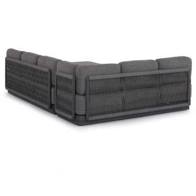 OUTDOOR CORNER LOUNGE SET 3PCS ELYSIA HM6187.01 DARK GREY ALUMINUM-ROPE-P.E.FABRIC