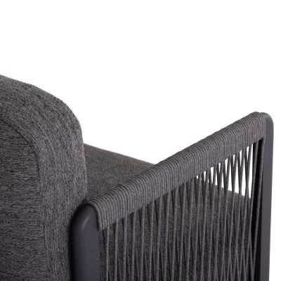 OUTDOOR CORNER LOUNGE SET 3PCS ELYSIA HM6187.01 DARK GREY ALUMINUM-ROPE-P.E.FABRIC