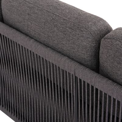 OUTDOOR CORNER LOUNGE SET 3PCS ELYSIA HM6187.01 DARK GREY ALUMINUM-ROPE-P.E.FABRIC