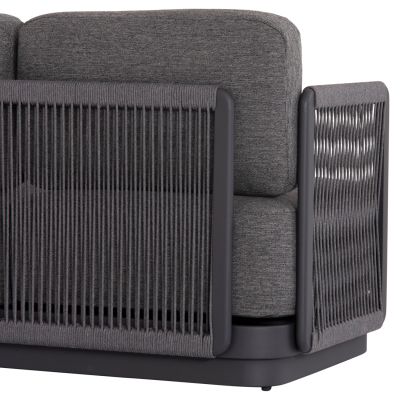 OUTDOOR CORNER LOUNGE SET 3PCS ELYSIA HM6187.01 DARK GREY ALUMINUM-ROPE-P.E.FABRIC