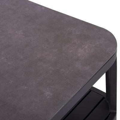 OUTDOOR CORNER LOUNGE SET 3PCS ELYSIA HM6187.01 DARK GREY ALUMINUM-ROPE-P.E.FABRIC