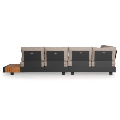 OUTDOOR CORNER LOUNGE SET 4PCS ADHARA HM6189 ALUMINUM-OLEFIN FABRIC-SINTERED STONE