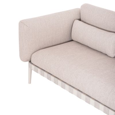 OUTDOOR LOUNGE SET 4PCS PEGASUS HM6199.02 CREAM WHITE ALUMINUM- BEIGE P.E.ROPE & OLEFIN FABRIC