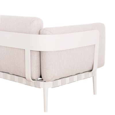 OUTDOOR LOUNGE SET 4PCS PEGASUS HM6199.02 CREAM WHITE ALUMINUM- BEIGE P.E.ROPE & OLEFIN FABRIC