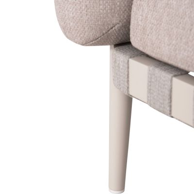 OUTDOOR LOUNGE SET 4PCS PEGASUS HM6199.02 CREAM WHITE ALUMINUM- BEIGE P.E.ROPE & OLEFIN FABRIC