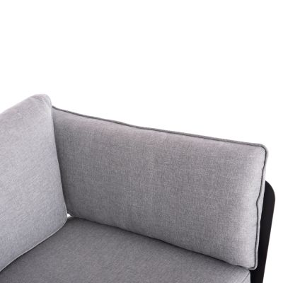 OUTDOOR LOUNGE SET 4PCS ENASTRON HM6194.01 DARK GREY ALUMINUM & GREY OLEFIN FABRIC