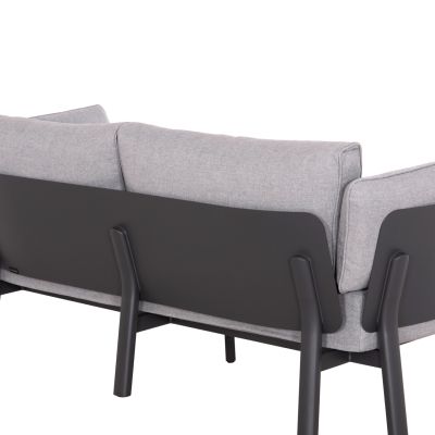 OUTDOOR LOUNGE SET 4PCS ENASTRON HM6194.01 DARK GREY ALUMINUM & GREY OLEFIN FABRIC