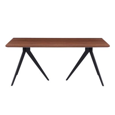 DINING TABLE GRIPPEN HM9451.02 WITH ASHTREE WOOD VENEER IN RUSTIC STYLE-BLACK METAL TRIPOD LEGS 180x90x75Hcm.