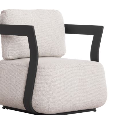 LOUNGE SET 5PCS SERIES PACIFIC HM6253.01 DARK GREY ALUMINUM-CREAM WHITE CUSHIONS