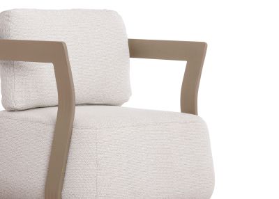 LOUNGE SET 5PCS PACIFIC HM6253.04 ALUMINUM IN CHAMPAGNE COLOR - CREAM WHITE FABRIC