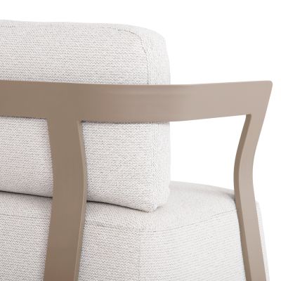 LOUNGE SET 5PCS PACIFIC HM6253.04 ALUMINUM IN CHAMPAGNE COLOR - CREAM WHITE FABRIC