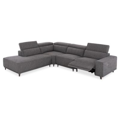 LEFT CORNER 5-SEAT SOFA WITH RECLINE LUNARIS HM3316.01L GREY FABRIC 307x267x94H