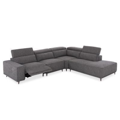 RIGHT CORNER 5-SEAT SOFA WITH RECLINE LUNARIS HM3316.01R GREY FABRIC 307x267x94H