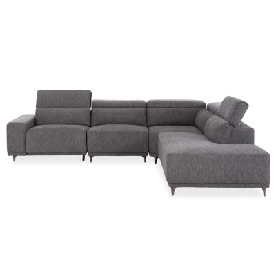 RIGHT CORNER 5-SEAT SOFA WITH RECLINE LUNARIS HM3316.01R GREY FABRIC 307x267x94H