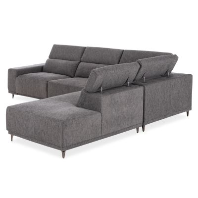RIGHT CORNER 5-SEAT SOFA WITH RECLINE LUNARIS HM3316.01R GREY FABRIC 307x267x94H
