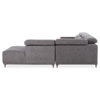 RIGHT CORNER 5-SEAT SOFA WITH RECLINE LUNARIS HM3316.01R GREY FABRIC 307x267x94H