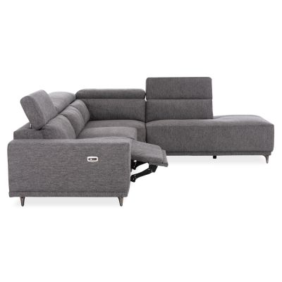 RIGHT CORNER 5-SEAT SOFA WITH RECLINE LUNARIS HM3316.01R GREY FABRIC 307x267x94H