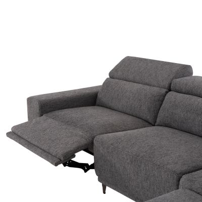 RIGHT CORNER 5-SEAT SOFA WITH RECLINE LUNARIS HM3316.01R GREY FABRIC 307x267x94H