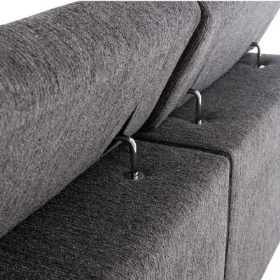 RIGHT CORNER 5-SEAT SOFA WITH RECLINE LUNARIS HM3316.01R GREY FABRIC 307x267x94H