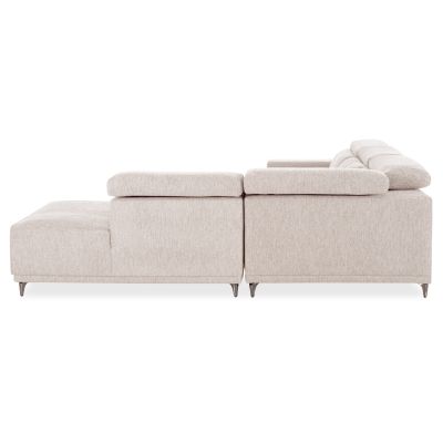 LEFT CORNER 5-SEAT SOFA WITH RECLINE LUNARIS HM3316.02L ECRU FABRIC 307x267x94H